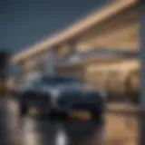 Exterior view of a Cadillac dealership in Ventura showcasing luxury vehicles