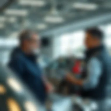 Customer Interaction at CDJR Paramus Customer discussing options with a representative