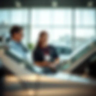 Customer service representatives assisting clients at the dealership