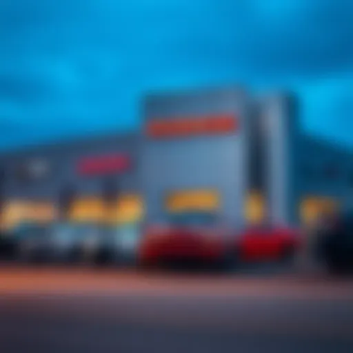 Exterior view of a Dodge dealership in Brampton showcasing the brand's lineup