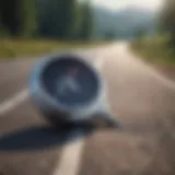 Illustration of a compass pointing towards a car on a winding road