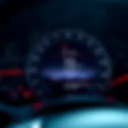 A close-up view of an automobile dashboard displaying loan payment calculations