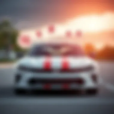 Car Financing Overview A visual representation of a car with financial symbols depicting loan terms