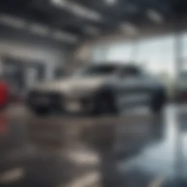 Inside the dealership highlighting the customer service area