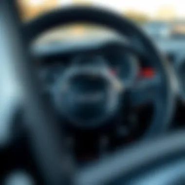 Close-up view of Mini Cooper's interior features