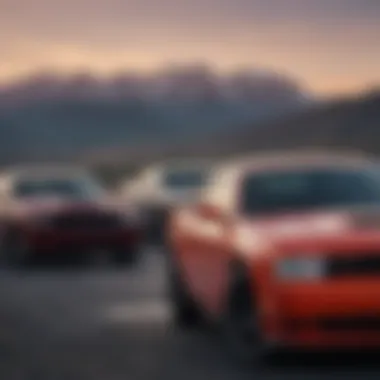 Showcasing Latest Dodge Models A close-up of the latest Dodge models available at the dealership