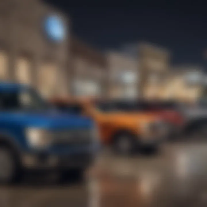 Ford vehicles on display highlighting community involvement