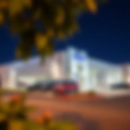 Exterior view of Henry Day Ford dealership showcasing modern architecture