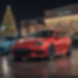 A diverse selection of used cars on display at a Fond du Lac dealership during the holiday season