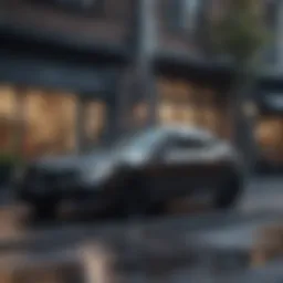 A sleek Honda vehicle parked in an urban setting, showcasing the convenience of car subscription services.