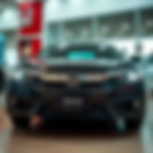 A sleek Honda model on display at a Midland dealership