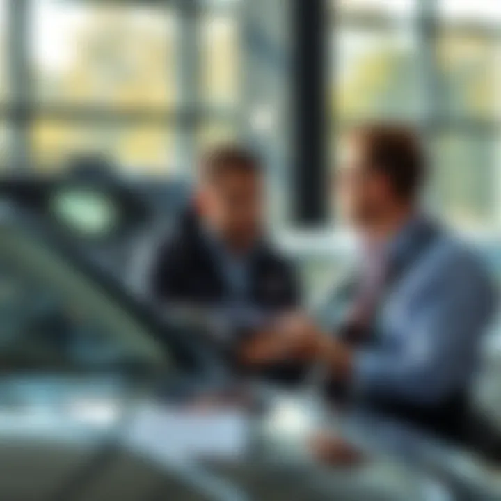 Customer interacting with a representative discussing financing options