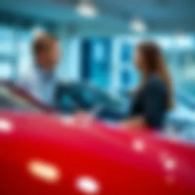 Exemplary Customer Service Experience Customer service representative assisting a client at a dealership