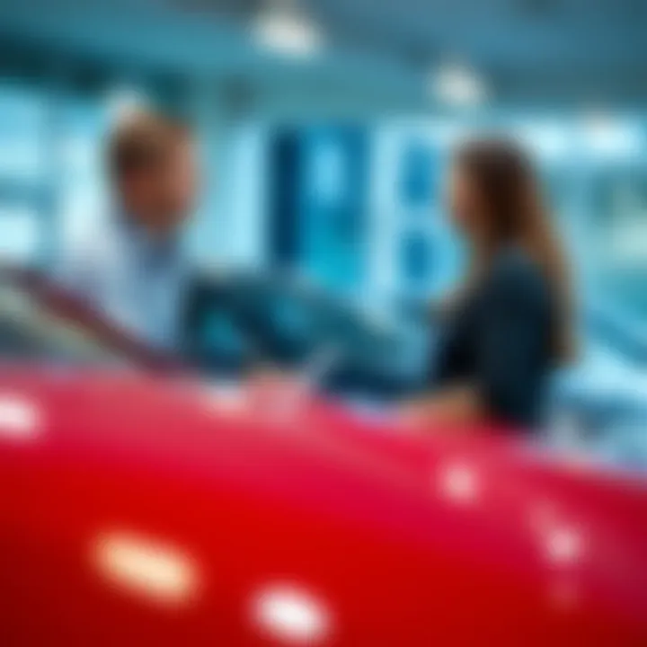 Exemplary Customer Service Experience Customer service representative assisting a client at a dealership