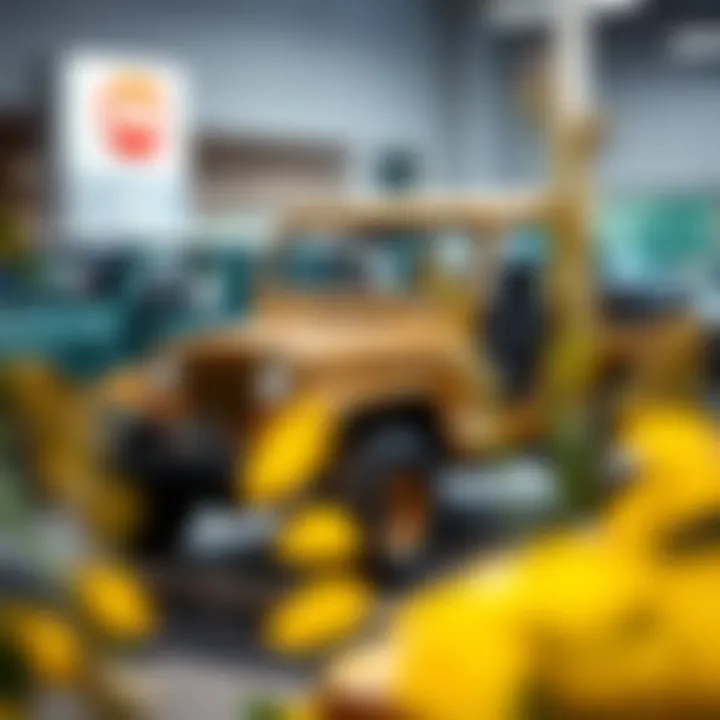 A classic Jeep model on display at the dealership