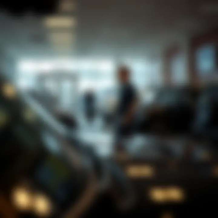 Interior view of the Jeep dealership highlighting customer engagement areas