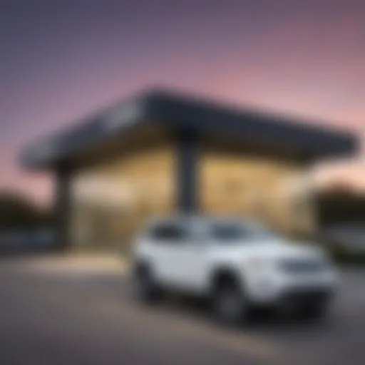 Exterior view of Jim Browne Chrysler Jeep Dodge Ram showcasing dealership architecture