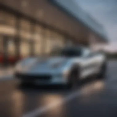 Modern Architecture of a Premier Corvette Dealership An elegantly designed Corvette dealership exterior highlighting modern architecture.