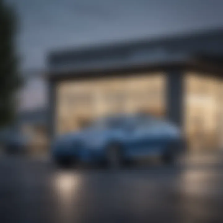 Exterior view of a modern VW dealership in Nashville
