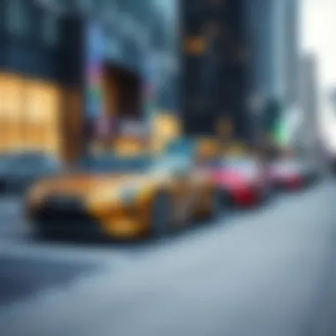 Lexus Models in Urban Setting Lexus models displayed in a vibrant urban setting