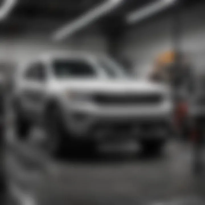 Service department with technicians at work