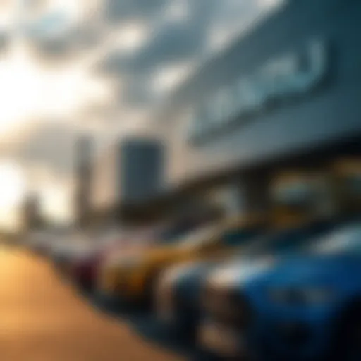 Subaru dealership exterior showcasing the vibrant Motor Mile