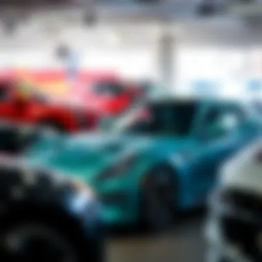 Local automotive trends represented by popular car models on display