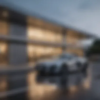 Exterior view of a Penske Audi dealership showcasing its modern architecture