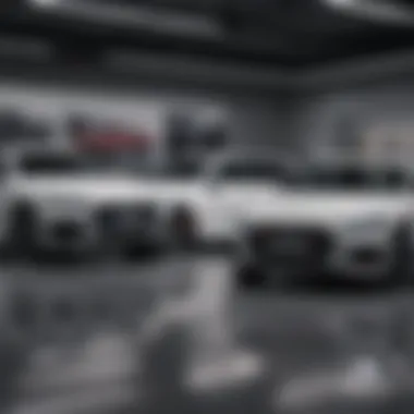 Diverse Audi Vehicle Range in Showroom Showroom displaying a range of Audi vehicles available at Penske dealerships