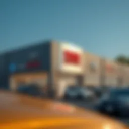 Exterior view of Perry Auto Mall showcasing diverse automotive brands