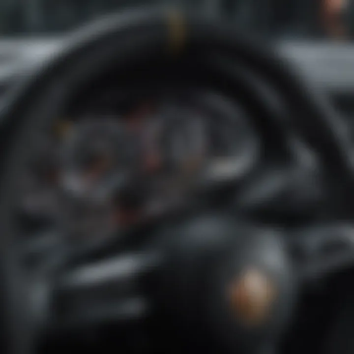 A close-up of a Porsche dashboard highlighting advanced technology features