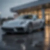 Exterior view of a Porsche dealership in Alabama showcasing luxury cars
