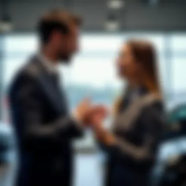 Customer service representative assisting a client at Spitzer Dodge