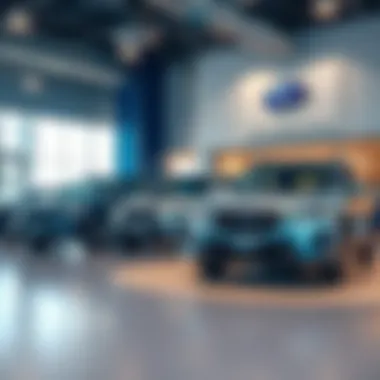 Showroom with New Models Showroom interior showcasing new Subaru models