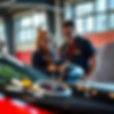 Customer service representative assisting a client