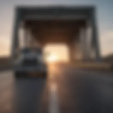 Truck Crossing Texas Highway Bridge Truck Crossing Texas Highway Bridge