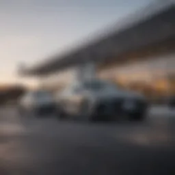 Exterior view of the Audi dealership in Cuyahoga Falls showcasing the brand's modern architecture