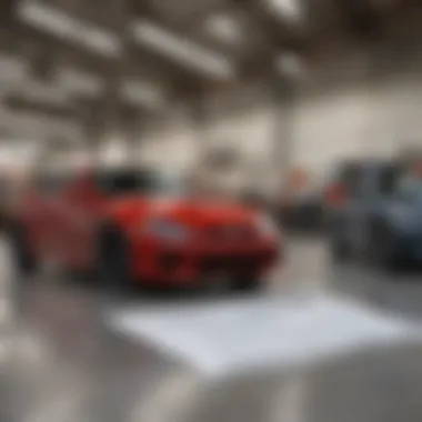 Customer reviewing paperwork and pricing options at Costco's auto program.