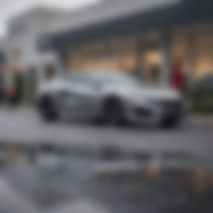 Happy customers celebrating their new Acura purchase at the dealership