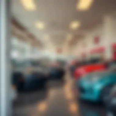 M&M Used Cars Showroom Interior Interior showroom of M&M Used Cars highlighting a selection of quality pre-owned cars.