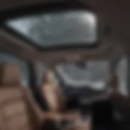 Interior view showcasing the panoramic sunroof