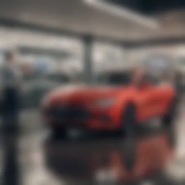 Customer Engagement at St. Mary's Dealership Customer interacting with a knowledgeable sales representative
