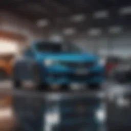 A vibrant used car dealership in Wayland showcasing a variety of models.
