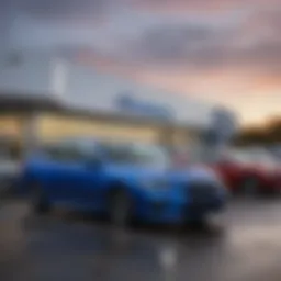 Exterior view of the largest Subaru dealership in New England showcasing its modern architecture