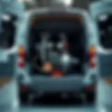 Mechanism of a minivan sliding door showcasing its intricate engineering.