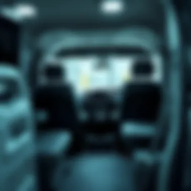 Interior view of a minivan illustrating the practical use of sliding doors.