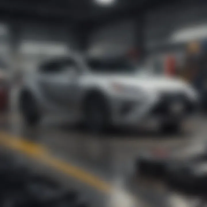 High-tech diagnostic equipment in use at the service center