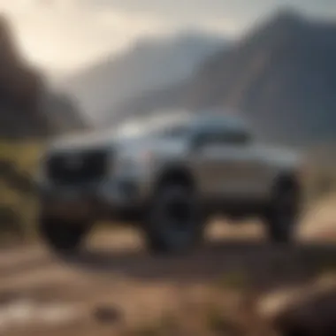 Titan Pickup Performance on Rugged Terrain Titan pickup in action on rugged terrain demonstrating its performance