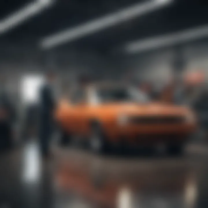 Customer receiving exceptional service at an auto shop