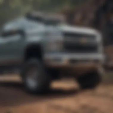 Close-up of a rugged used truck highlighting its durability and performance features.